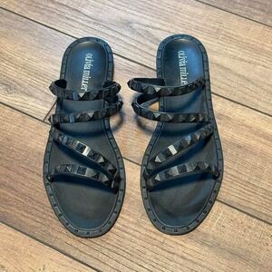 Olivia miller black studded lace sandals size us womens 8‎